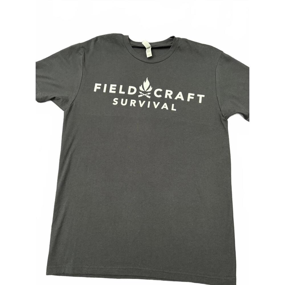FieldCraft Survival Black Graphic T-Shirt with American Flag Print - Medium
